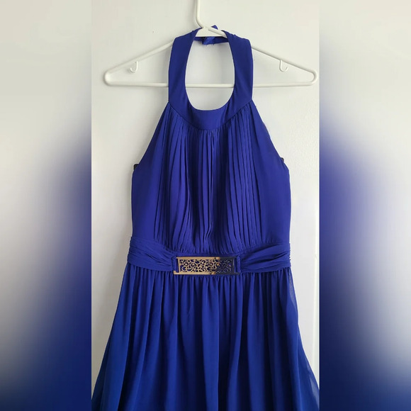 Rimini Couture Woman Size 6 Polyester Waist ‎ Accent Long Dress Gown Blue Lined - Picture 2 of 9